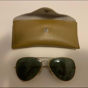 Vintage Taiwan Made Sunglasses Gold Metal Frames